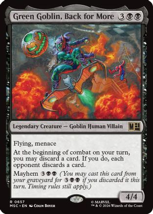 Green Goblin, Back for More (MSC-657) [Commander: Marvel Super Heroes] MTG Single Wizards of the Coast