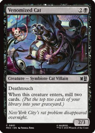 Venomized Cat (MSC-801) [Commander: Marvel Super Heroes] Foil MTG Single Wizards of the Coast
