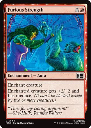 Furious Strength (MSC-544) [Commander: Marvel Super Heroes] Foil MTG Single Wizards of the Coast