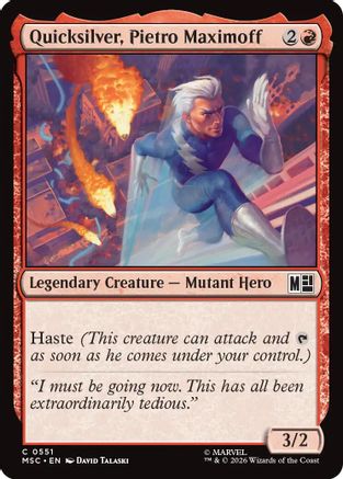 Quicksilver, Pietro Maximoff (0551) (MSC-551) [Commander: Marvel Super Heroes] Foil MTG Single Wizards of the Coast