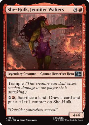 She-Hulk, Jennifer Walters (MSC-554) [Commander: Marvel Super Heroes] Foil MTG Single Wizards of the Coast