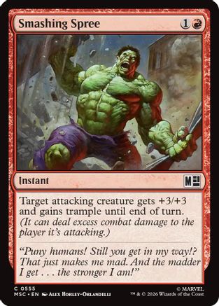 Smashing Spree (MSC-555) [Commander: Marvel Super Heroes] MTG Single Wizards of the Coast
