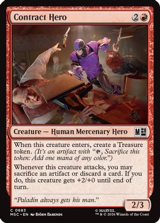 Contract Hero (MSC-683) [Commander: Marvel Super Heroes] Foil MTG Single Wizards of the Coast