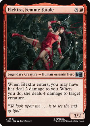 Elektra, Femme Fatale (MSC-687) [Commander: Marvel Super Heroes] Foil MTG Single Wizards of the Coast
