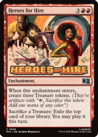 Heroes for Hire (MSC-688) [Commander: Marvel Super Heroes] Foil MTG Single Wizards of the Coast