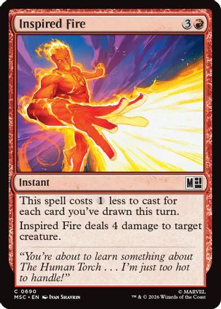 Inspired Fire (MSC-690) [Commander: Marvel Super Heroes] MTG Single Wizards of the Coast