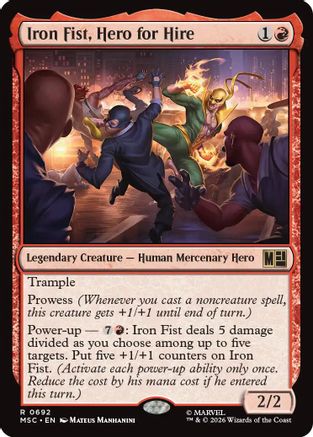 Iron Fist, Hero for Hire (MSC-692) [Commander: Marvel Super Heroes] Foil MTG Single Wizards of the Coast