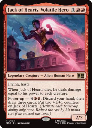 Jack of Hearts, Volatile Hero (MSC-693) [Commander: Marvel Super Heroes] MTG Single Wizards of the Coast