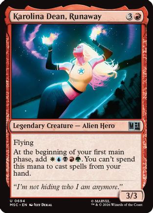 Karolina Dean, Runaway (MSC-694) [Commander: Marvel Super Heroes] Foil MTG Single Wizards of the Coast