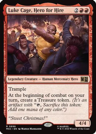 Luke Cage, Hero for Hire (MSC-696) [Commander: Marvel Super Heroes] Foil MTG Single Wizards of the Coast