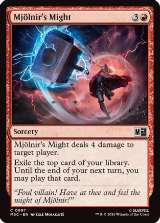Mjollnir's Might (MSC-697) [Commander: Marvel Super Heroes] Foil MTG Single Wizards of the Coast