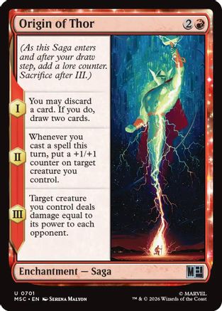 Origin of Thor (MSC-701) [Commander: Marvel Super Heroes] Foil MTG Single Wizards of the Coast