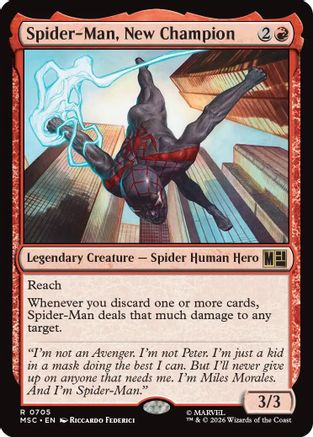 Spider-Man, New Champion (MSC-705) [Commander: Marvel Super Heroes] MTG Single Wizards of the Coast