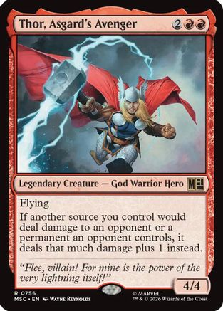 Thor, Asgard's Avenger (MSC-756) [Commander: Marvel Super Heroes] Foil MTG Single Wizards of the Coast