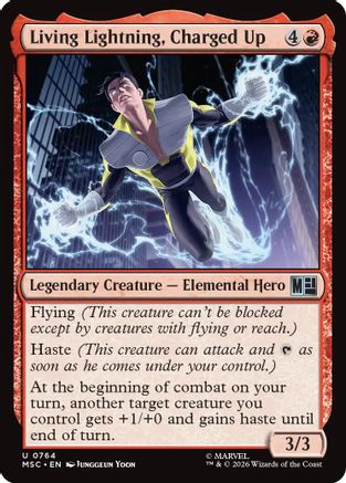Living Lightning, Charged Up (MSC-764) [Commander: Marvel Super Heroes] Foil MTG Single Wizards of the Coast