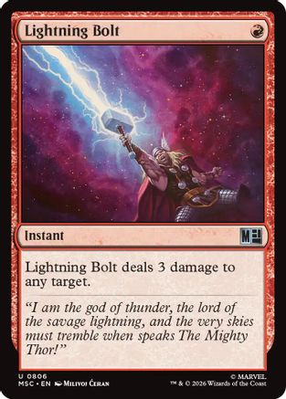 Lightning Bolt (MSC-806) [Commander: Marvel Super Heroes] Foil MTG Single Wizards of the Coast