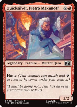 Quicksilver, Pietro Maximoff (0853) (MSC-853) [Commander: Marvel Super Heroes] MTG Single Wizards of the Coast