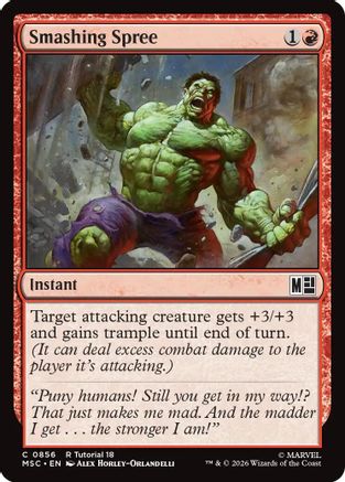 Smashing Spree (0856) (MSC-856) [Commander: Marvel Super Heroes] MTG Single Wizards of the Coast