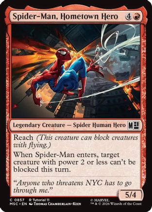 Spider-Man, Hometown Hero (MSC-857) [Commander: Marvel Super Heroes] MTG Single Wizards of the Coast