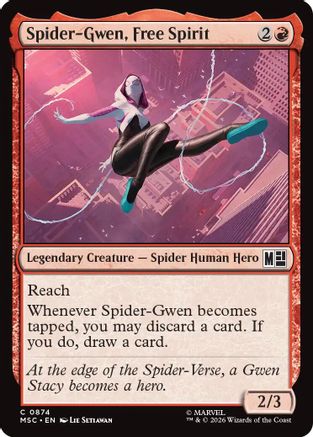 Spider-Gwen, Free Spirit (MSC-874) [Commander: Marvel Super Heroes] Foil MTG Single Wizards of the Coast
