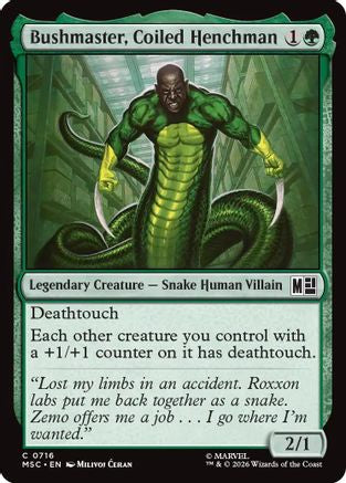 Bushmaster, Coiled Henchman (MSC-716) [Commander: Marvel Super Heroes] Foil MTG Single Wizards of the Coast