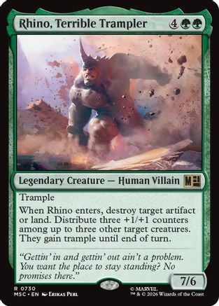 Rhino, Terrible Trampler (MSC-730) [Commander: Marvel Super Heroes] MTG Single Wizards of the Coast