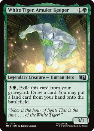 White Tiger, Amulet Keeper (MSC-736) [Commander: Marvel Super Heroes] Foil MTG Single Wizards of the Coast