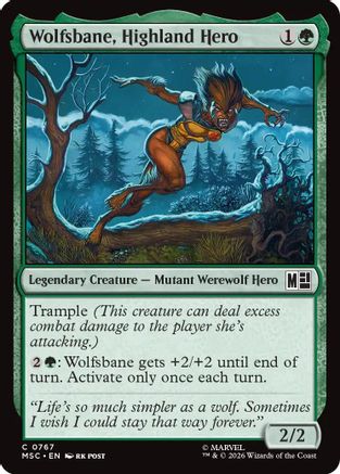 Wolfsbane, Highland Hero (MSC-767) [Commander: Marvel Super Heroes] MTG Single Wizards of the Coast