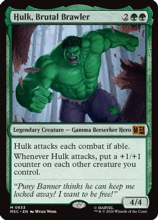 Hulk, Brutal Brawler (MSC-833) [Commander: Marvel Super Heroes] MTG Single Wizards of the Coast