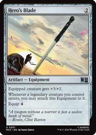 Hero's Blade (MSC-201) [Commander: Marvel Super Heroes] MTG Single Wizards of the Coast