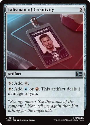 Talisman of Creativity (MSC-218) [Commander: Marvel Super Heroes] MTG Single Wizards of the Coast