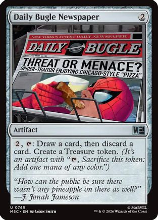 Daily Bugle Newspaper (MSC-749) [Commander: Marvel Super Heroes] MTG Single Wizards of the Coast