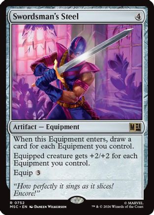 Swordsman's Steel (MSC-752) [Commander: Marvel Super Heroes] MTG Single Wizards of the Coast