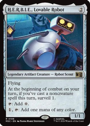 H.E.R.B.I.E., Lovable Robot (Surge Foil) (MSC-106) [Commander: Marvel Super Heroes] Foil MTG Single Wizards of the Coast