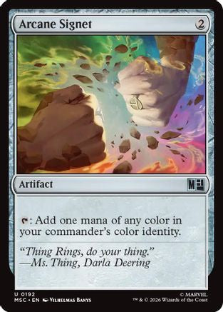 Arcane Signet (0192) (Surge Foil) (MSC-192) [Commander: Marvel Super Heroes] Foil MTG Single Wizards of the Coast