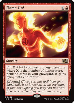 Flame On! (Surge Foil) (MSC-051) [Commander: Marvel Super Heroes] Foil MTG Single Wizards of the Coast