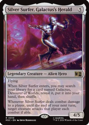 Silver Surfer, Galactus's Herald (Surge Foil) (MSC-010) [Commander: Marvel Super Heroes] Foil MTG Single Wizards of the Coast