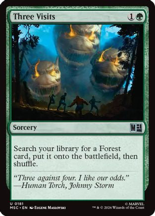 Three Visits (Surge Foil) (MSC-181) [Commander: Marvel Super Heroes] Foil MTG Single Wizards of the Coast