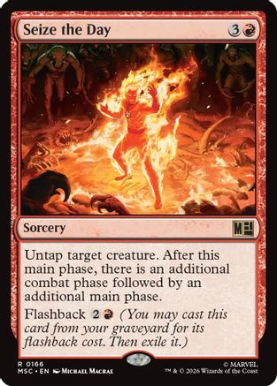 Seize the Day (Surge Foil) (MSC-166) [Commander: Marvel Super Heroes] Foil MTG Single Wizards of the Coast