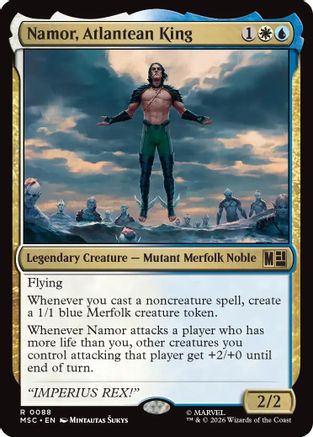 Namor, Atlantean King (Surge Foil) (MSC-088) [Commander: Marvel Super Heroes] Foil MTG Single Wizards of the Coast