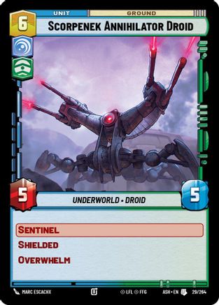 Scorpenek Annihilator Droid (29/264) [Ashes of the Empire] Star Wars: Unlimited Single Disney