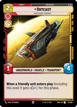 Outcast - Mercenary Starship (41/264) [Ashes of the Empire] Star Wars: Unlimited Single Disney