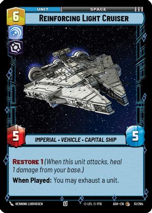 Reinforcing Light Cruiser (51/264) [Ashes of the Empire] Star Wars: Unlimited Single Disney