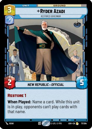 Ryder Azadi - Restored Governor (77/264) [Ashes of the Empire] Star Wars: Unlimited Single Disney