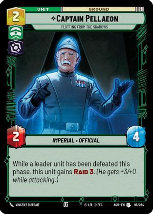 Captain Pellaeon - Plotting from the Shadows (93/264) [Ashes of the Empire] Star Wars: Unlimited Single Disney