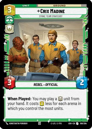 Crix Madine - Strike Team Strategist (108/264) [Ashes of the Empire] Star Wars: Unlimited Single Disney