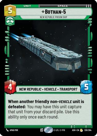 Bothan-5 - New Republic Prison Ship (128/264) [Ashes of the Empire] Star Wars: Unlimited Single Disney