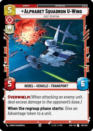 Alphabet Squadron U-Wing - Quiet Devotion (159/264) [Ashes of the Empire] Star Wars: Unlimited Single Disney