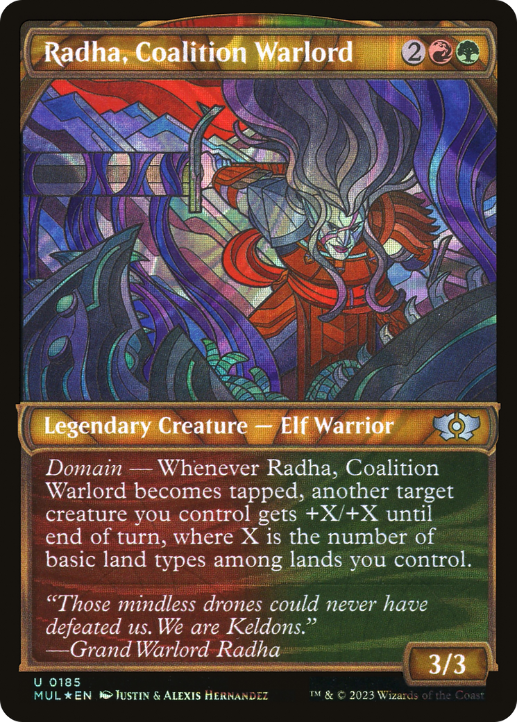 Radha, Coalition Warlord (MUL-185) [Multiverse Legends] (Showcase) Foil MTG Single Wizards of the Coast
