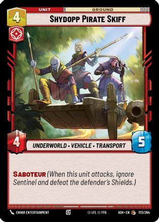 Shydopp Pirate Skiff (173/264) [Ashes of the Empire] Star Wars: Unlimited Single Disney